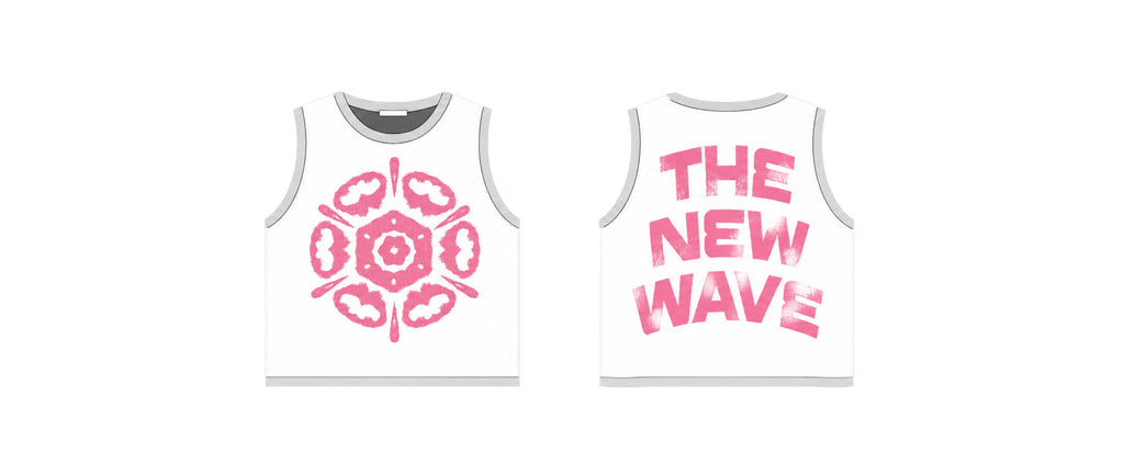 THE NEW WAVE Tank In White/Pink