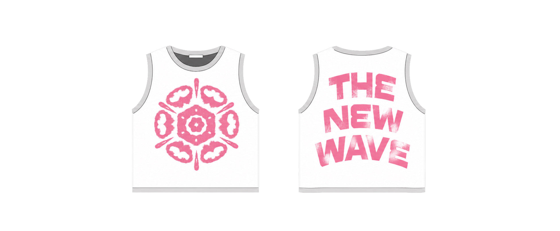 THE NEW WAVE Tank In White/Pink